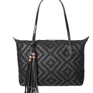 Eric Javits New York Black Leather Tote Bag